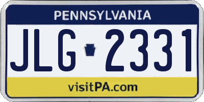 PA license plate JLG2331