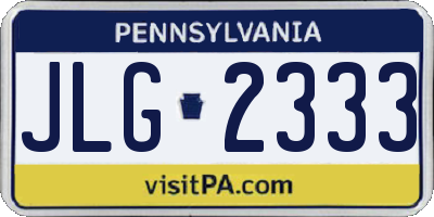 PA license plate JLG2333