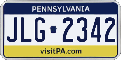 PA license plate JLG2342