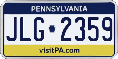 PA license plate JLG2359