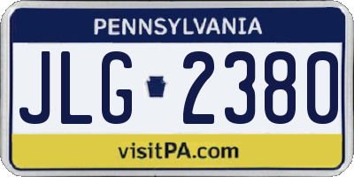 PA license plate JLG2380