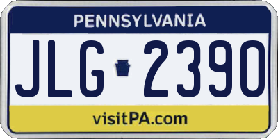 PA license plate JLG2390