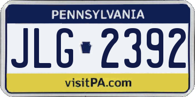 PA license plate JLG2392