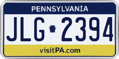 PA license plate JLG2394