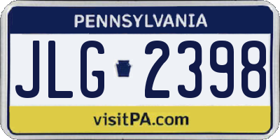 PA license plate JLG2398