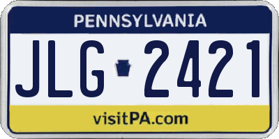 PA license plate JLG2421