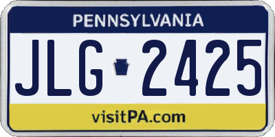 PA license plate JLG2425