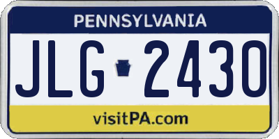 PA license plate JLG2430