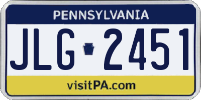 PA license plate JLG2451