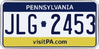 PA license plate JLG2453