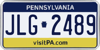 PA license plate JLG2489