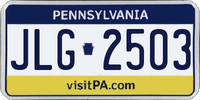 PA license plate JLG2503