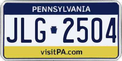 PA license plate JLG2504
