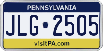 PA license plate JLG2505
