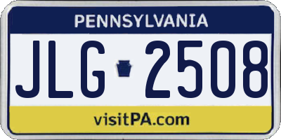 PA license plate JLG2508