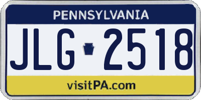 PA license plate JLG2518