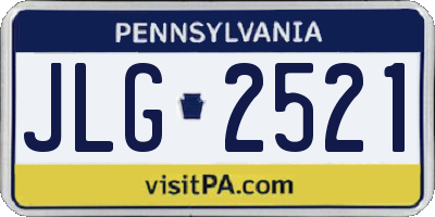 PA license plate JLG2521