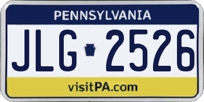 PA license plate JLG2526