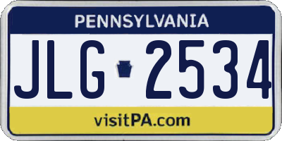 PA license plate JLG2534