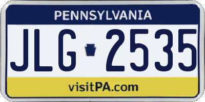 PA license plate JLG2535