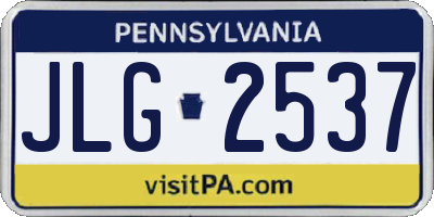 PA license plate JLG2537