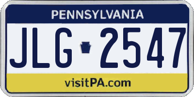 PA license plate JLG2547