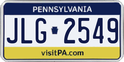 PA license plate JLG2549