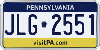 PA license plate JLG2551