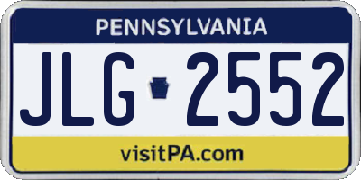 PA license plate JLG2552