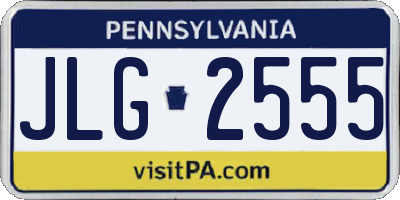 PA license plate JLG2555