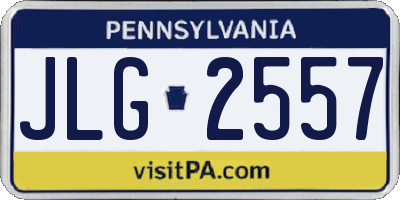 PA license plate JLG2557