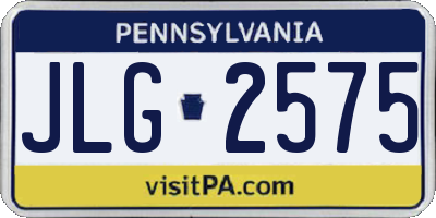 PA license plate JLG2575