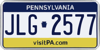PA license plate JLG2577