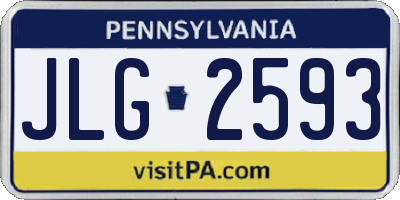 PA license plate JLG2593