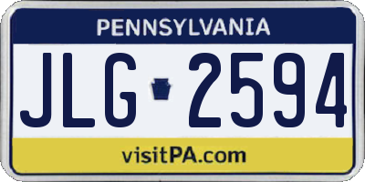 PA license plate JLG2594