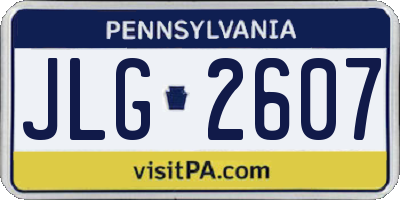 PA license plate JLG2607