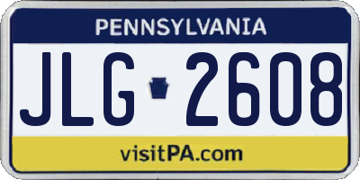 PA license plate JLG2608