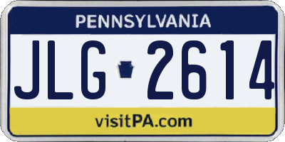 PA license plate JLG2614