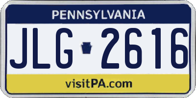 PA license plate JLG2616