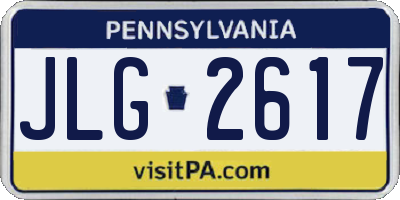 PA license plate JLG2617