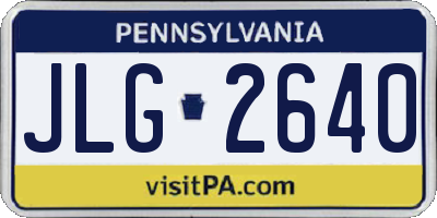 PA license plate JLG2640