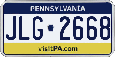 PA license plate JLG2668