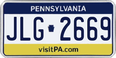 PA license plate JLG2669