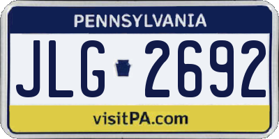 PA license plate JLG2692