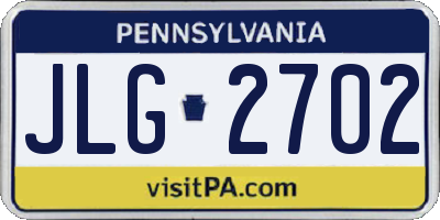 PA license plate JLG2702