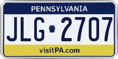 PA license plate JLG2707