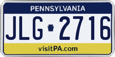 PA license plate JLG2716