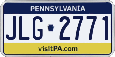 PA license plate JLG2771