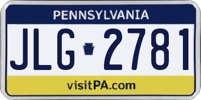 PA license plate JLG2781