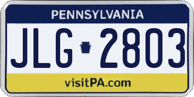 PA license plate JLG2803